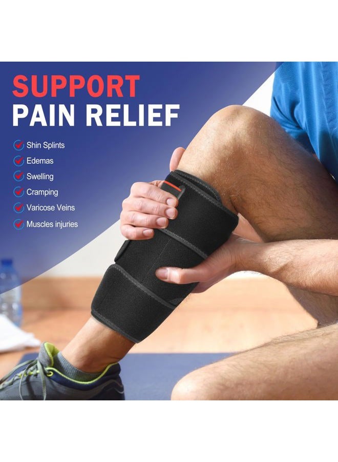 FEATOL Calf Brace, Adjustable Shin Splint, Calf Compression Wraps For Women Men, Leg Braces Support Small S (10-14") 1PC, Pain Relief, Strain, Reduces Muscle Swelling, Tearing, Hiking  - Image 2