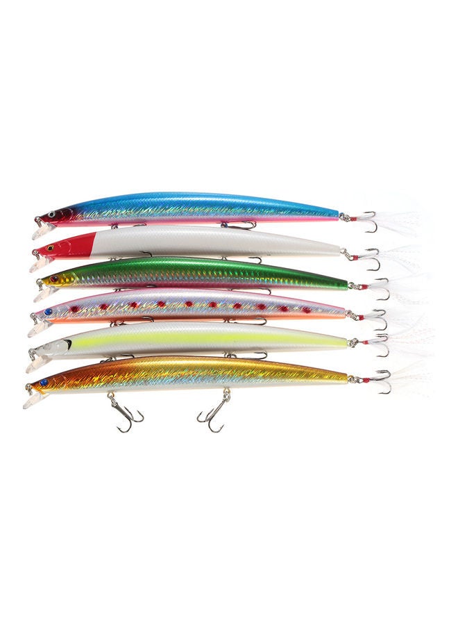 نيبمينينت عبوة من 6 قطع طعم صلب لصيد الأسماك على شكل سمكة المنوة 20سم - Image 1