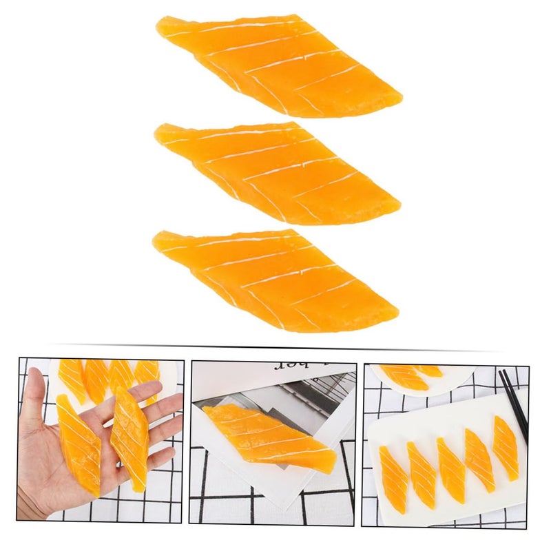 Realistic Artificial Salmon Slices Fake Sushi Food Decoration Lightweight Faux Salmon Model - Image 4