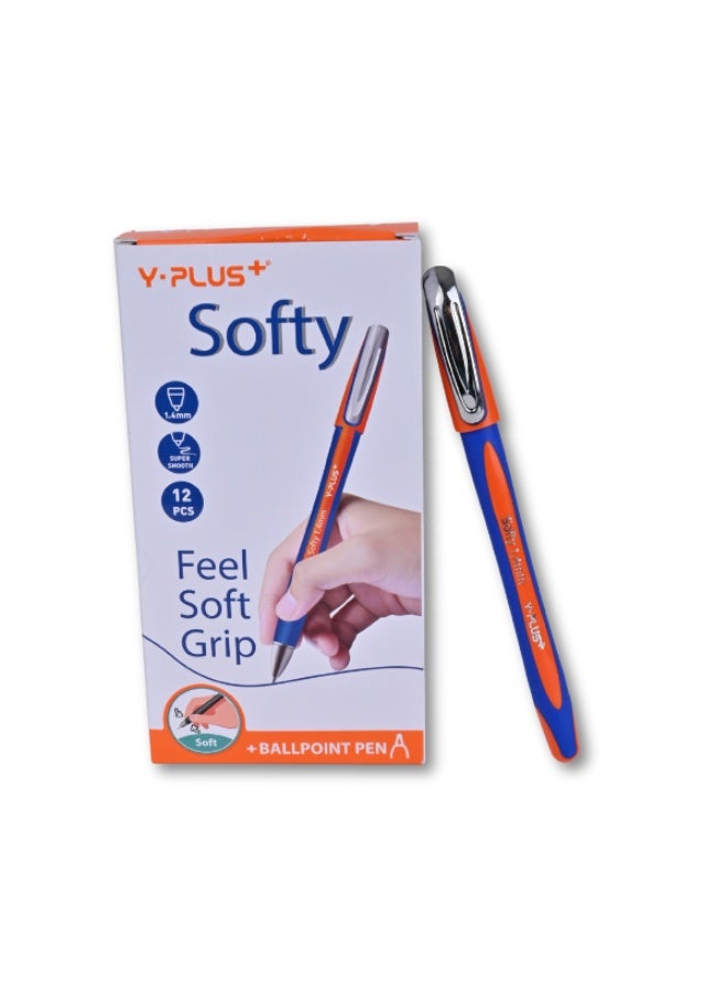 Y plus+ Y-PLUS+ Softy Ballpoint Pens - 1.4mm Super Smooth Writing - 12 Pcs - Image 2
