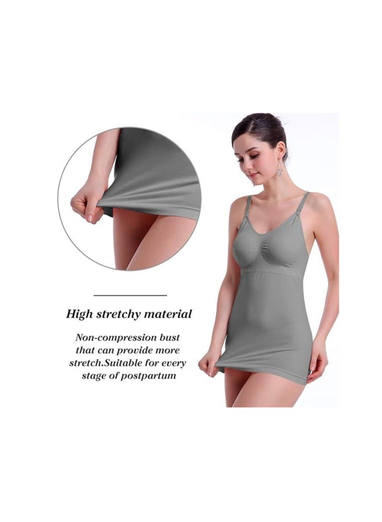 Maternity Nursing Tank Tops,Womens Nursing Maternity Cami Built in Bra Sleep Bra Pack of 3 - Image 4