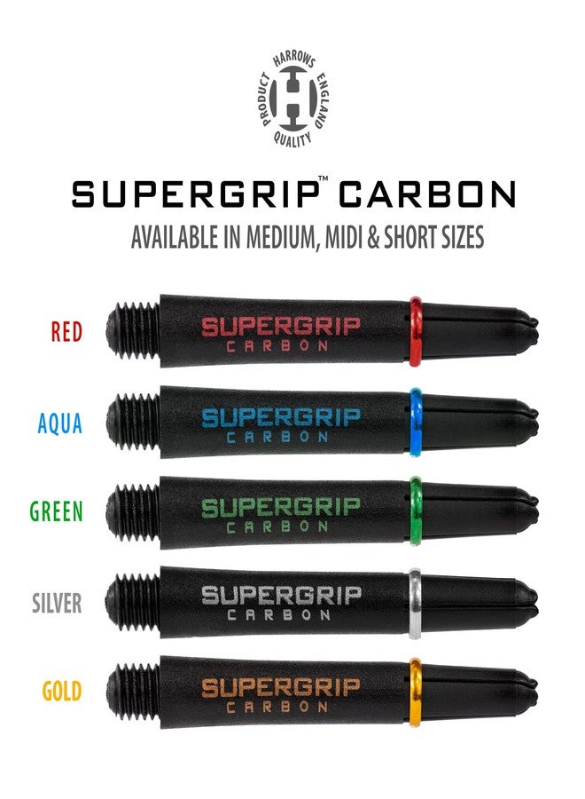 Harrows Darts 3 x Sets of Supergrip Carbon Dart Stems - 9 Dart Shafts in Total - Medium, Midi & Short (Gold, Midi) - Image 4