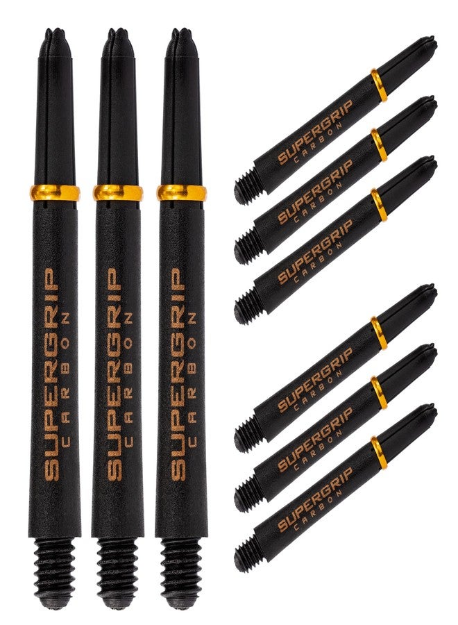 Harrows Darts 3 x Sets of Supergrip Carbon Dart Stems - 9 Dart Shafts in Total - Medium, Midi & Short (Gold, Midi) - Image 1