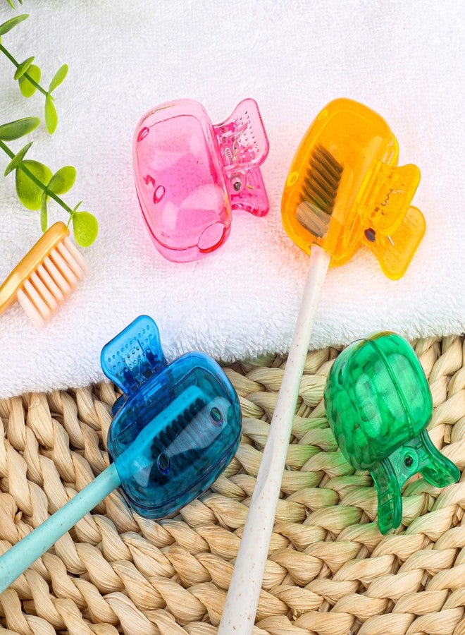 Hxezoc 4 Pack Travel Toothbrush Head Covers Toothbrush Protector Cap Brush Pod Case Protective Portable Plastic Clip for Household Travel, Bathroom, School, Camping, Business - Image 5