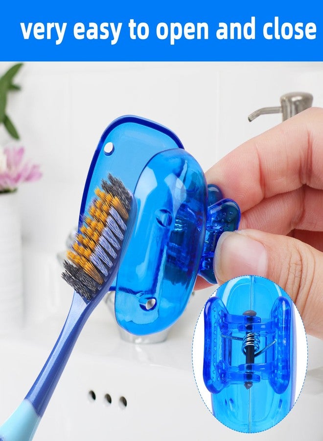Hxezoc 4 Pack Travel Toothbrush Head Covers Toothbrush Protector Cap Brush Pod Case Protective Portable Plastic Clip for Household Travel, Bathroom, School, Camping, Business - Image 4