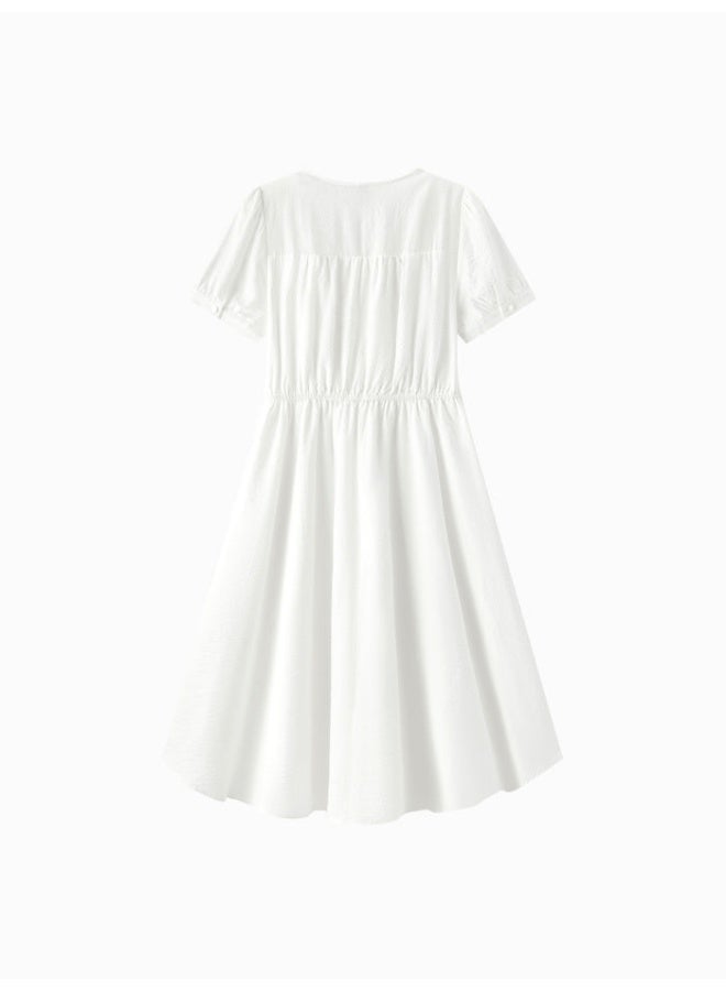 سيمير فستان بلون موحد وتفاصيل مطرزة للنساء - Image 2