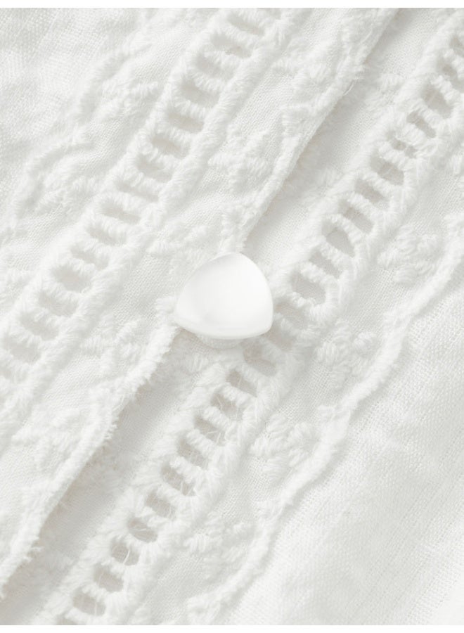 سيمير فستان بلون موحد وتفاصيل مطرزة للنساء - Image 3