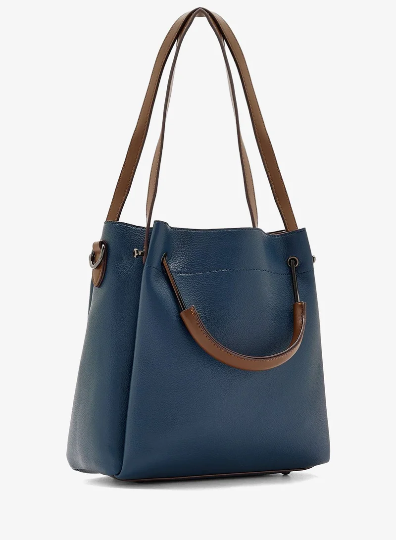 ELLA Blue slouch tote with top handle and strap for Women | Best Price UAE