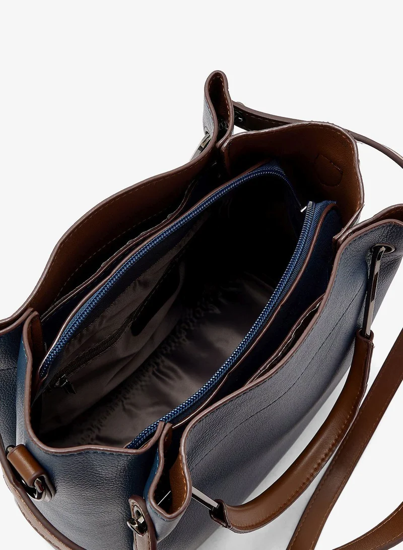 ELLA Blue slouch tote with top handle and strap for Women | Best Price UAE
