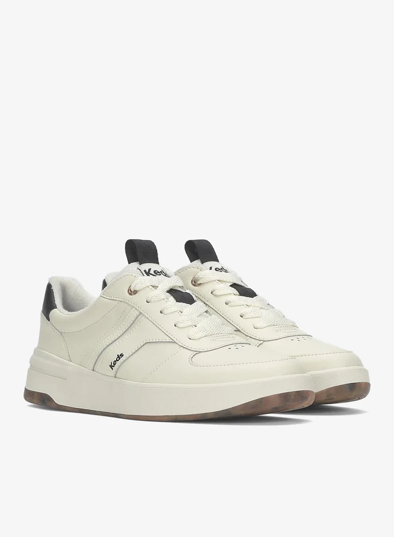 Keds Egret/Tan Black Keds Women's Court Ii Lace Up Leather Pop Outs Casual Sneaker Beige for Women | Best Price UAE