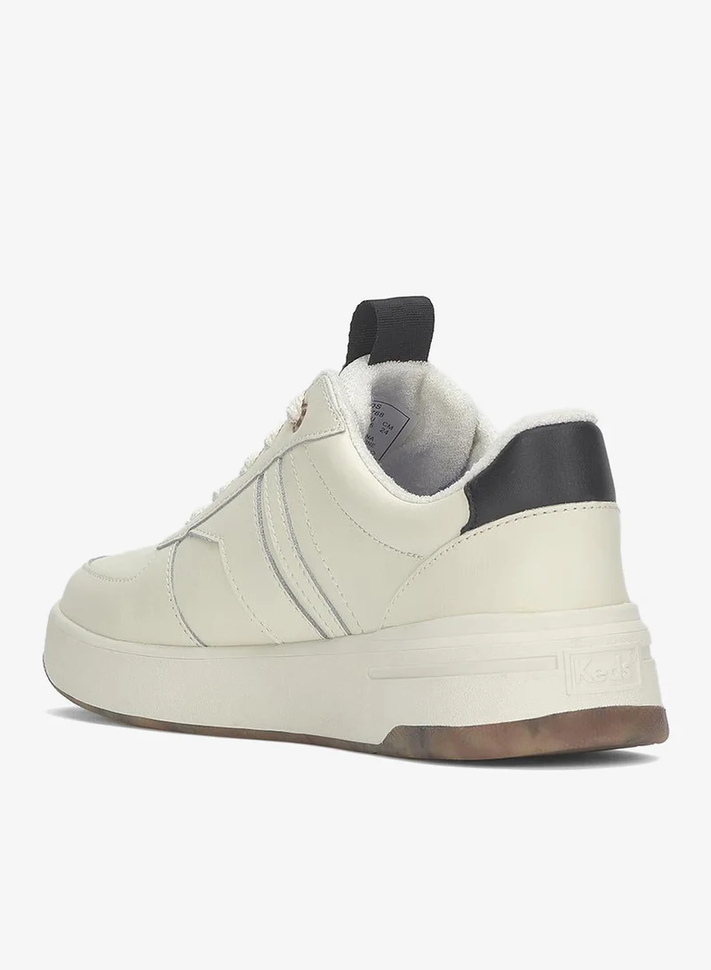 Keds Egret/Tan Black Keds Women's Court Ii Lace Up Leather Pop Outs Casual Sneaker Beige for Women | Best Price UAE