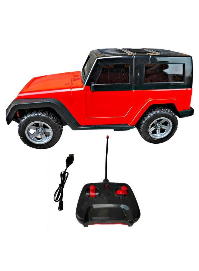 RUHANI Remote Control Thar with Led Lights and Song/USB Rechargable Vehicle Toy Car for Kids (Red Colour) - Image 1