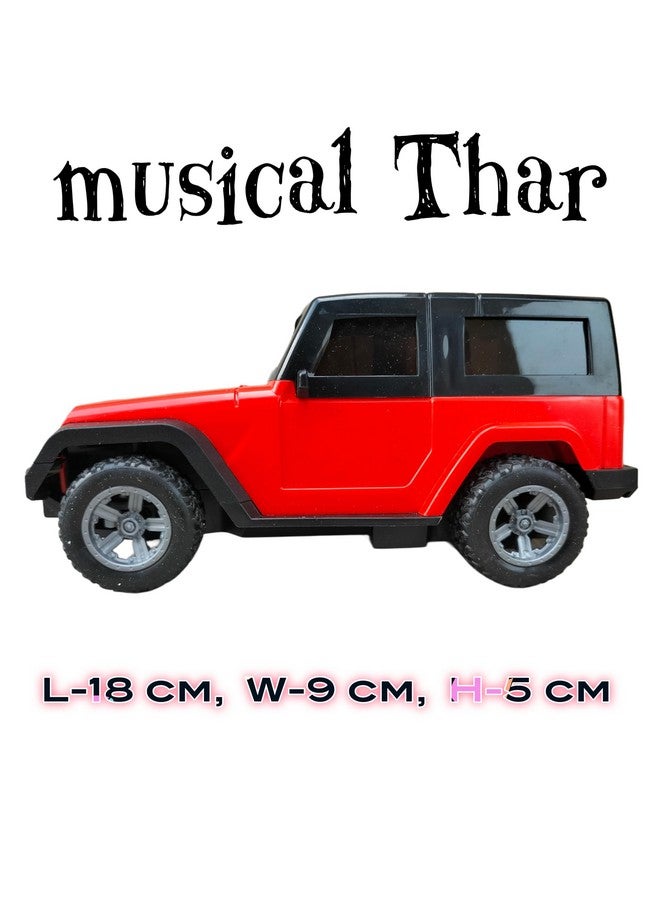 RUHANI Remote Control Thar with Led Lights and Song/USB Rechargable Vehicle Toy Car for Kids (Red Colour) - Image 3