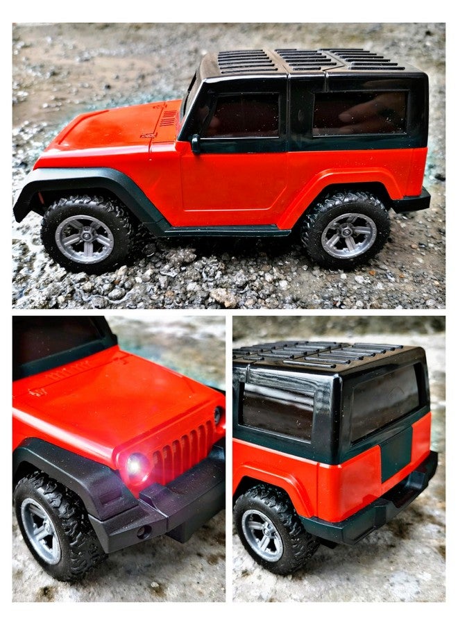 RUHANI Remote Control Thar with Led Lights and Song/USB Rechargable Vehicle Toy Car for Kids (Red Colour) - Image 5