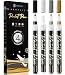 Stylo 4 Count Acrylic Metallic Pens Black Gold Silver And White Paint Pens Fine Tip Permanent Acrylic Metallic Paint Markers for Rock Painting Glass Wood Ideal for Arts and Crafts - Image 2