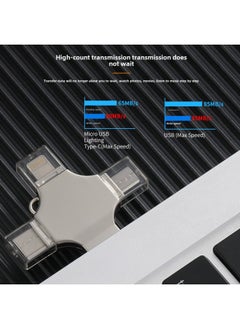 Generic Multi-Function Four-In-One USB Flash Drive Compatible With For Apple Type-C Mobile Phones Cross OTG USB Drive Metal Shell USB 3.0-Capacity:32GB(APP Version Unlimited System)  - Image 3