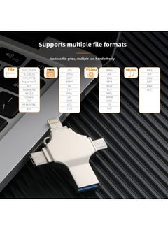 Generic Multi-Function Four-In-One USB Flash Drive Compatible With For Apple Type-C Mobile Phones Cross OTG USB Drive Metal Shell USB 3.0-Capacity:32GB(APP Version Unlimited System)  - Image 4