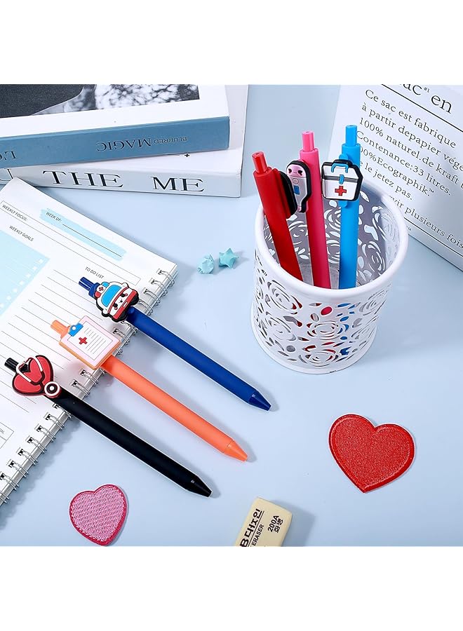 إيروريكس أقلام ممرضة مكونة من 6 قطع، أقلام ممرضة مضحكة برسوم كرتونية، أقلام حبر جاف قابلة للسحب 0.5 مم، هدية للممرضات والأطباء والمساعدين الطبيين والطلاب والعاملين في مجال الرعاية الصحية وهدايا تقدير المكتب - Image 5