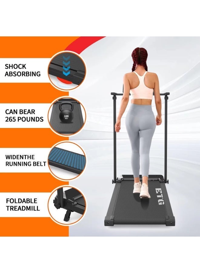 إي تي جي جهاز جري منزلي قابل للطي بسرعة 1-10 كم/ساعة، بقوة 0.75 حصان، يتحمل وزنًا يصل إلى 120 كجم - Image 2