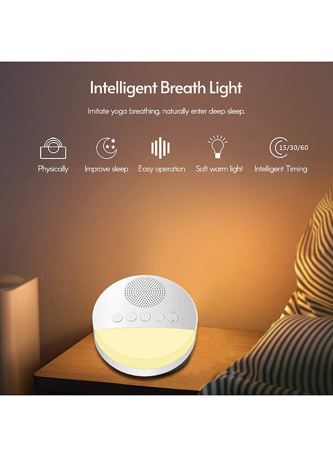 Generic - White Noise Sleep Machine Built-in 6 Soothing Sound Soft Breath Light 15/30/60 Intelligent Timing for People of All Ages - Image 1