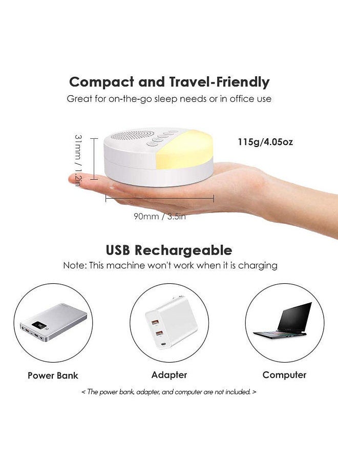 Generic - White Noise Sleep Machine Built-in 6 Soothing Sound Soft Breath Light 15/30/60 Intelligent Timing for People of All Ages - Image 1