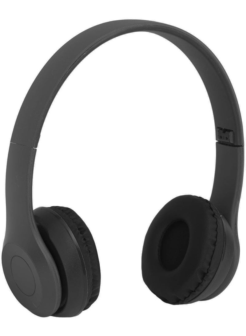 P47 BT Wireless Bluetooth Over-Ear Foldable Headphones with Noise Reduction, Black - Image 4