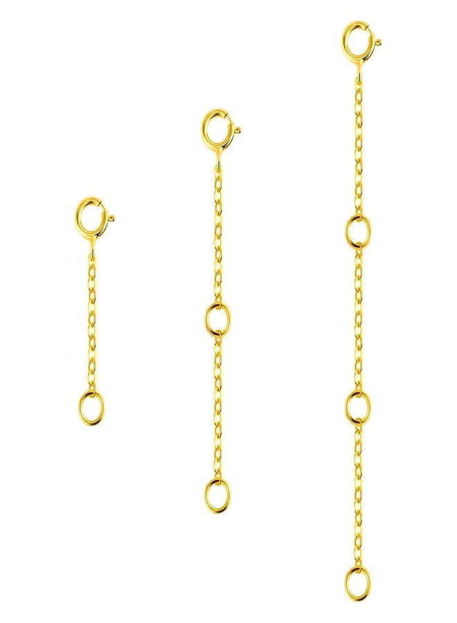 ST logo Golden Necklace Extenders Extension Bracelet Chain Extenders for Necklaces Stainless Steel Anklet Extender Extension (1 2 3 inch） - Image 1