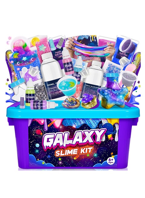 Slime Making Kit for Girls Boys, Jelly Slime With Straws Arts and Crafts Kits DIY Modeling Air Dry Magic Clay, Stress Relief Party Favors 31 Accessories  Ice Cream Slime Kit for Kids