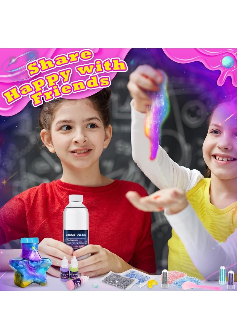 Galaxy Slime Making Kit for Girls Boys, Jelly Slime With Straws Arts and Crafts Kits DIY Modeling Air Dry Magic Clay, Stress Relief Party Favors 31 Accessories  Ice Cream Slime Kit for Kids - Image 5