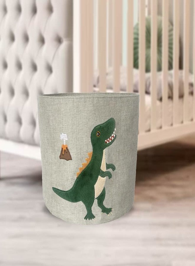 MON AMI Premium Dinosaur Round Storage Basket - 13”, Small Storage Bins for Kids, Shelves, Organizing, Baby Toy Organizers and Nursery Storage - Image 4