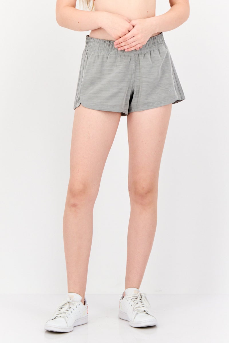 Adidas Women Sportswear Fit Training Pacer Shorts, Heather Grey - Image 1