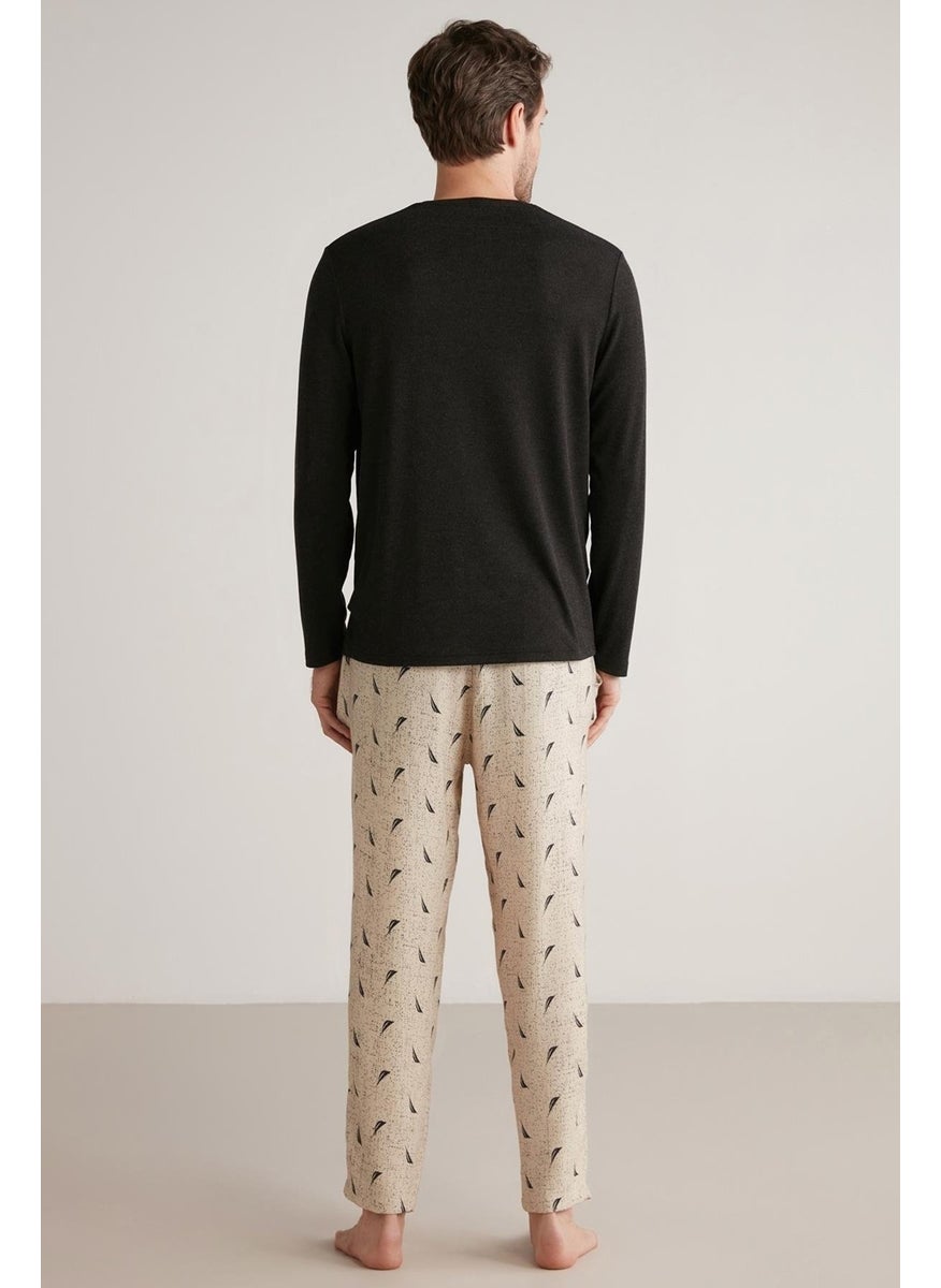 NAUTICA Long Sleeve V Neck Soft Texture Men's Pajama Set M622  - Image 3
