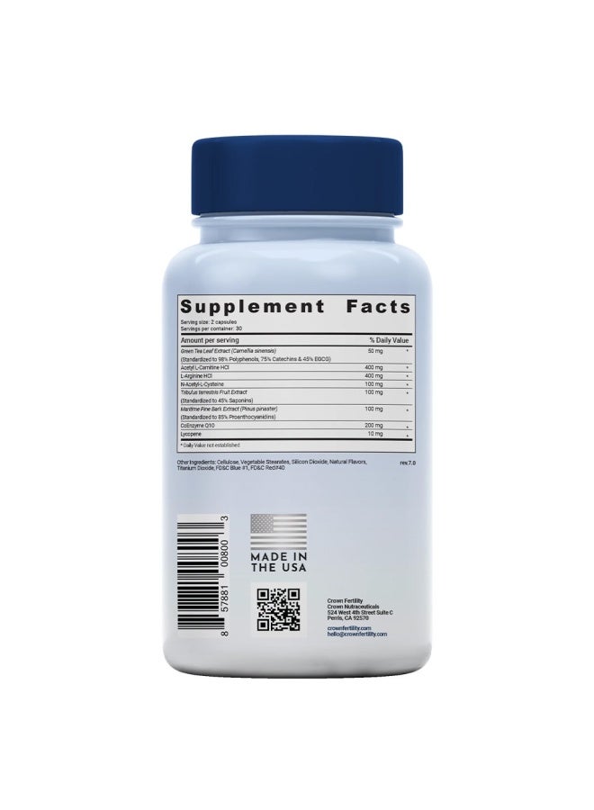 Crown Fertility Ultra His Fertility Support Capsules 60'S - Image 2