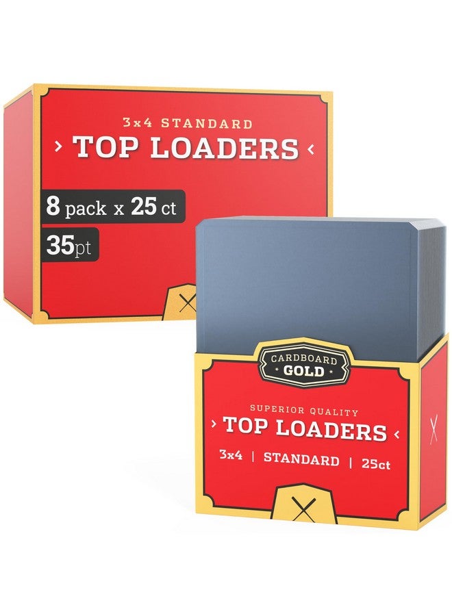 Cardboard Gold - 35pt Top Loaders for Cards - 200 Count - Premium 3x4 Inch Trading Card Toploaders - Protect Your Baseball and Sports Cards with These Crystal Clear Hard Plastic Sleeves Protectors - Image 1