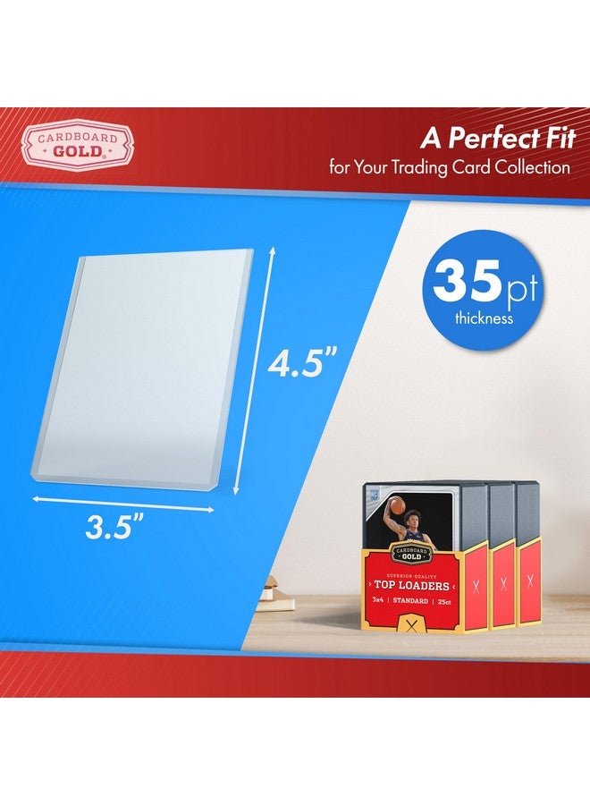 Cardboard Gold - 35pt Top Loaders for Cards - 200 Count - Premium 3x4 Inch Trading Card Toploaders - Protect Your Baseball and Sports Cards with These Crystal Clear Hard Plastic Sleeves Protectors - Image 2