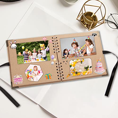 LOYAL BOOK Scrapbook (8 x 8 inch) Scrapbook Album 60 Pages Ideal for Your DIY Scrapbooking Albums Wedding and Anniversary Family Photo Album (brown) - Image 5