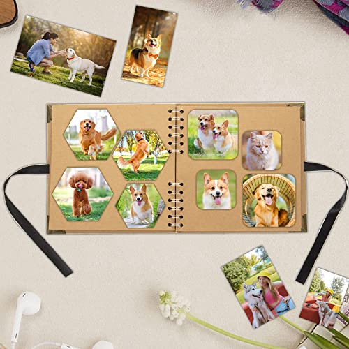 LOYAL BOOK Scrapbook (8 x 8 inch) Scrapbook Album 60 Pages Ideal for Your DIY Scrapbooking Albums Wedding and Anniversary Family Photo Album (brown) - Image 4