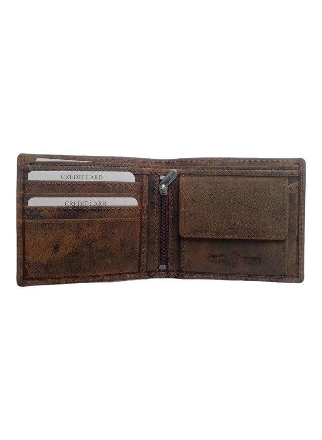 SAMTROH RFID Protected Leather Wallet for Men | Classic Style & Printed | Premium Leather Craftsmanship | 3 Card Slots, 2 Cash Compartments, 2 Secret Slots, Coin Pocket (Eagle, Brown) - Image 3