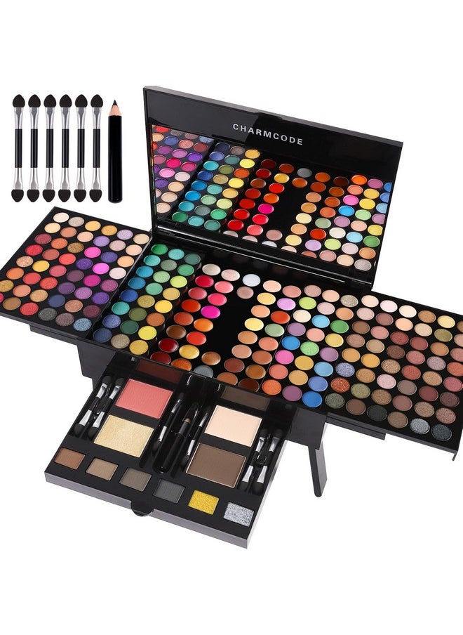 CHARMCODE CHARMCODE 190 Colors Cosmetic Make up Palette Set Kit Combination with Eyeshadow Facial Blusher Eyebrow Powder Face Concealer Powder Eyeliner Pencil A Mirror All-in-One Makeup Gift Sets For Women  - Image 1