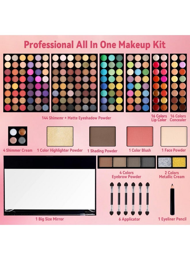 CHARMCODE CHARMCODE 190 Colors Cosmetic Make up Palette Set Kit Combination with Eyeshadow Facial Blusher Eyebrow Powder Face Concealer Powder Eyeliner Pencil A Mirror All-in-One Makeup Gift Sets For Women  - Image 5