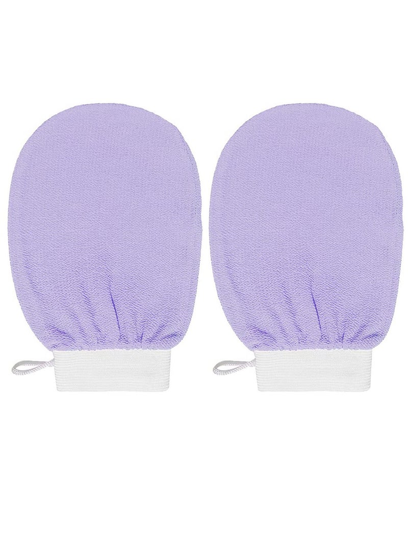 Generic - Exfoliating Glove Body Scrub 2pcs Korean Towel Skin Care Remover Deep Scrub Loofah Cleansing Glove Exfoliating Cloth Exfoliating Shower Soap Sponge Hand Towel (Purple) - Image 1