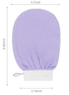 Generic Exfoliating Glove Body Scrub 2pcs Korean Towel Skin Care Remover Deep Scrub Loofah Cleansing Glove Exfoliating Cloth Exfoliating Shower Soap Sponge Hand Towel (Purple)  - Image 2