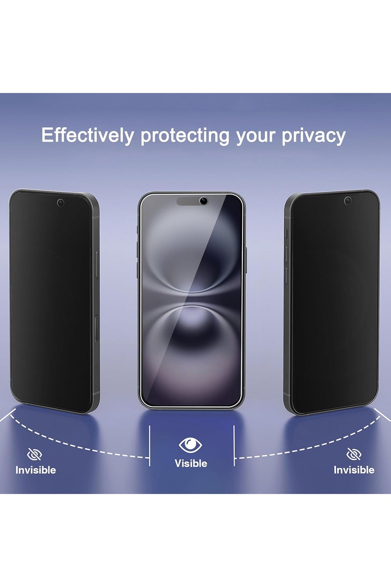 Youque 3 in 1 iPhone 17 Protection Pack, Clear Case with Privacy Screen Protector&Camera Lens, Transparent Slim Fit Anti-Scratch Soft TPU Edge Hard PC Back Cover with Airbag Corners, Clear - Image 2