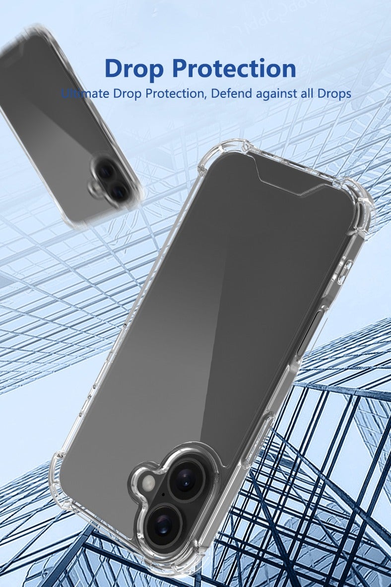 Youque 3 in 1 iPhone 17 Protection Pack, Clear Case with Privacy Screen Protector&Camera Lens, Transparent Slim Fit Anti-Scratch Soft TPU Edge Hard PC Back Cover with Airbag Corners, Clear - Image 3