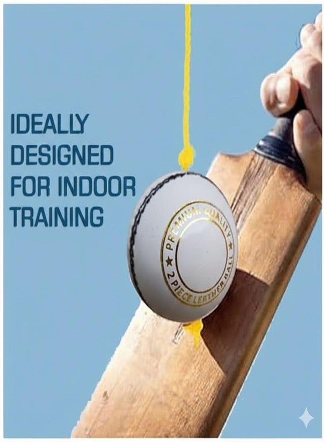 Skygold Premium Leather Cricket Training Ball [White] - Self-Practice Cricket Ball with String for Batting Drills & Hand-Eye Coordination - Image 3