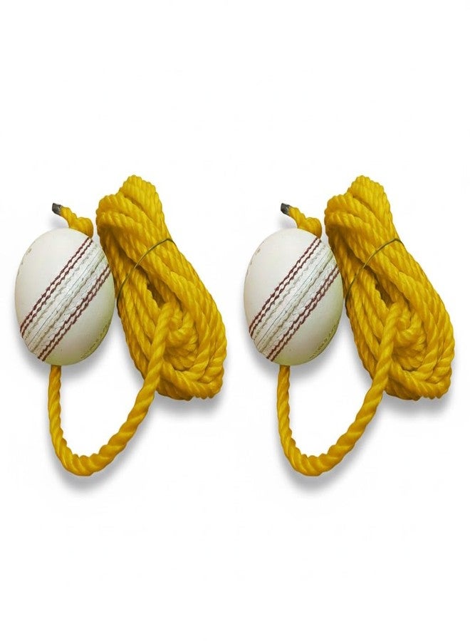 Skygold Premium Leather Cricket Training Ball [White] - Self-Practice Cricket Ball with String for Batting Drills & Hand-Eye Coordination - Image 1