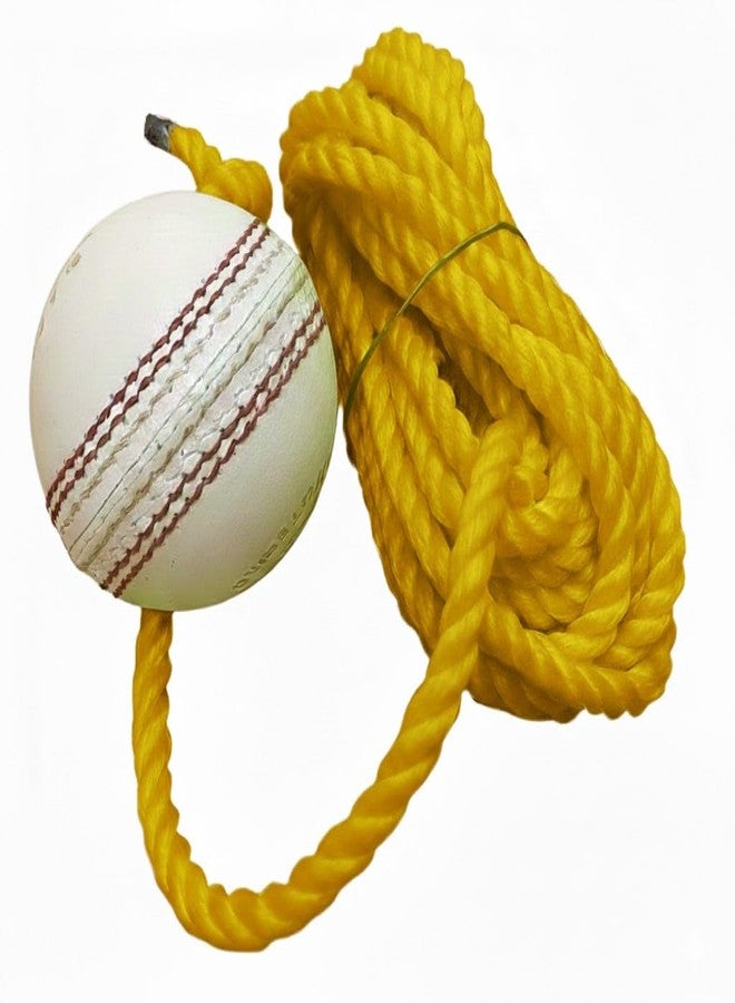 Skygold Premium Leather Cricket Training Ball [White] - Self-Practice Cricket Ball with String for Batting Drills & Hand-Eye Coordination - Image 2