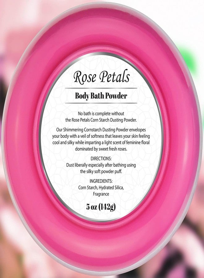 R-NEU Body Powder for Women with Powder Puff, 100% Talc-Free, Elegant Rose Petals Scented Dusting Powder, After Bath for Soft Skin, Extra Large, 1 Pack (5oz - Image 3