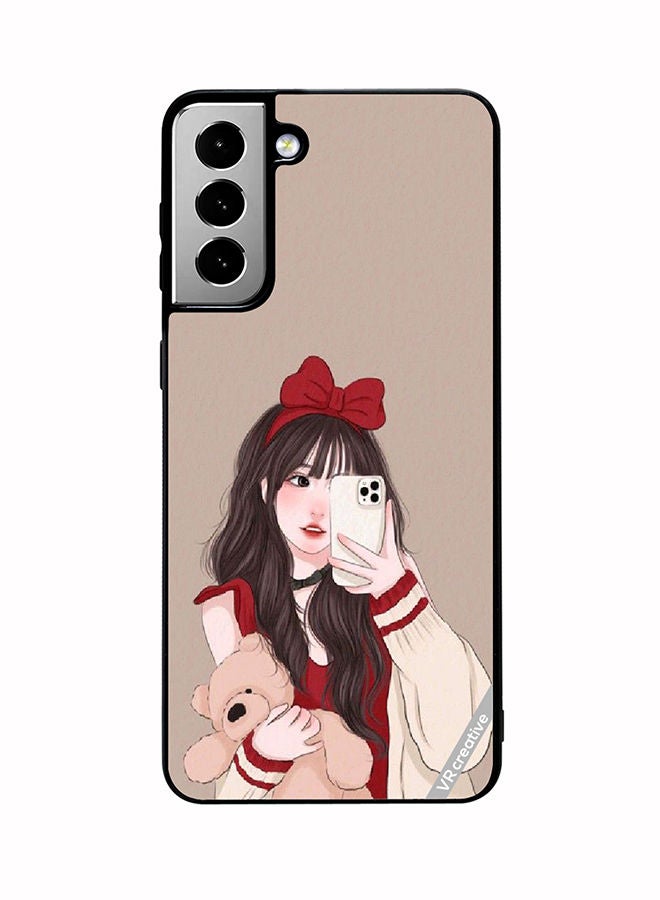 VR CREATIVE Protective Case Cover For Samsung Galaxy S21 FE 5G Girl Holding Teddy Design Multicolour - Image 1
