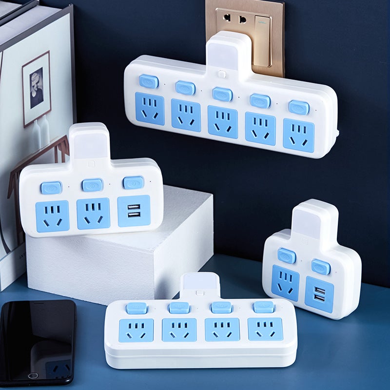 Office Multi-Function Wireless Socket Converter Usb Independent Switch One-Turn Porous Plug With Night Light Plug Board - Image 2